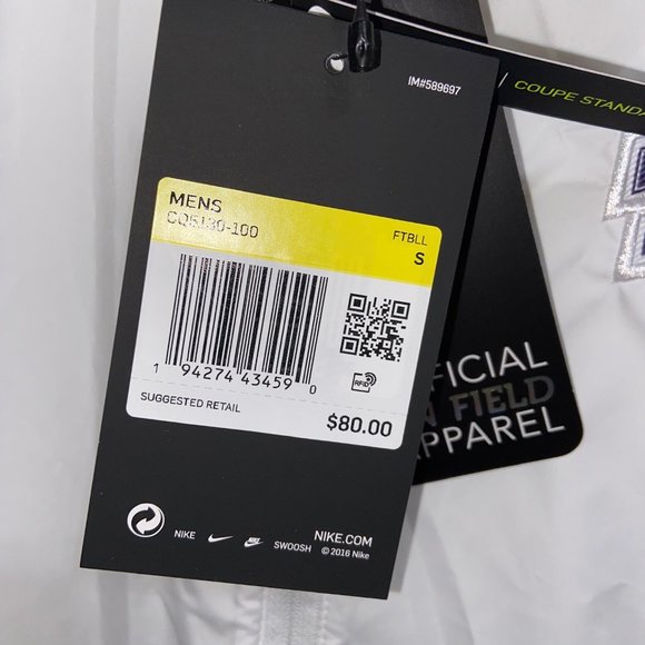 Nike Elite On Field TCU Horned Frogs Pullover Jacket Mens CQ5130-100 NEW - Picture 9 of 9